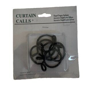 NWT Curtain Calls - 6 black wrought iron decorative rings.